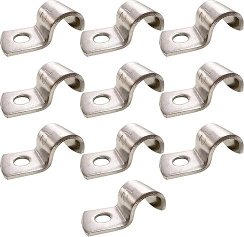 RITUIPIO 1/2 Inch Pipe Strap 304 Stainless Steel Conduit Strap 1 Hole Heavy Duty Strap for Tube Pipe or Wire Cord Installation(12mm 10pcs) in Saudi Arabia