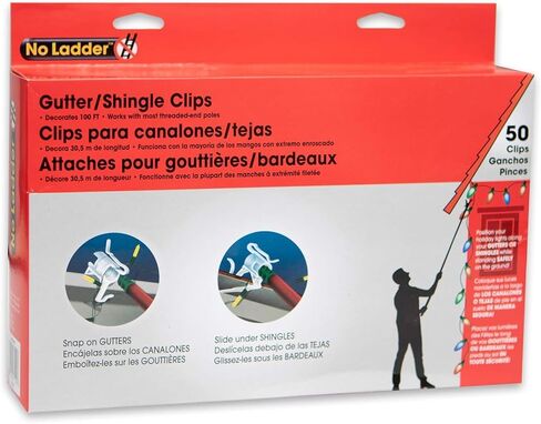 No Ladder 25 Count Clear Gutter and Shingle Clips by Dyno Seasonal Solutions - Each Box Decorates Up to 50' in Saudi Arabia