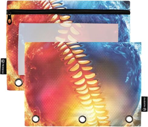 Horse Couple Pencil Pouch for 3 Ring Binder 2 Pack Clear Window Pencil Bags with Zipper Pencil Case for School Class Office College Supplies in Kuwait