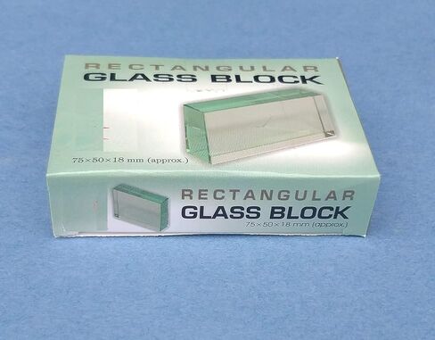 Rectangular Glass Slab (75 x 50 x 18 mm) Ideal for Optical Experiments for School & College Labs in Kuwait