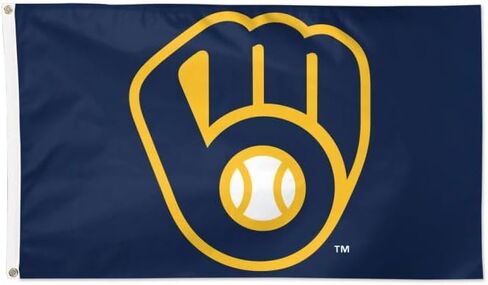 Milwaukee Brewers 3x5 Flag, Made by Wincraft, Indoor/Outdoor Use, Sewn Ends, Brass Grommets in Saudi Arabia