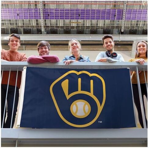 Milwaukee Brewers 3x5 Flag, Made by Wincraft, Indoor/Outdoor Use, Sewn Ends, Brass Grommets in Saudi Arabia