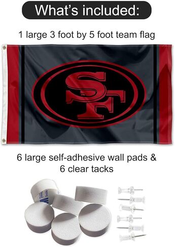لافتة جانبية سوداء من WinCraft San Francisco 49ers ووسادات جدارية مزخرفة in Saudi Arabia