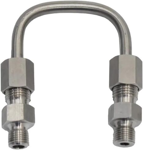 U-tube copper tube stainless steel connector adapter for two-stage filtration PCP oil water filter separator M10 * 1(Stainless) in Saudi Arabia