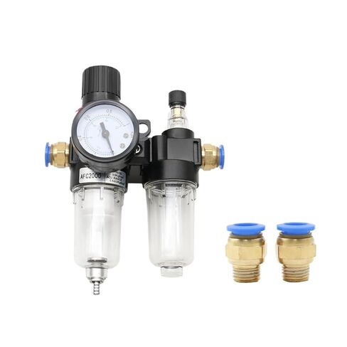 AFC2000 AFR2000+AL2000 G1/4 air Compressor Oil-Water Separator air Filter Pressure reducing Valve Regulator(PC 8mm Fitting) in Saudi Arabia