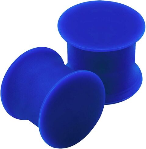 BanaVega 2PCS Silicone Dark Blue 5/8 inch Double Flared Saddle Cute Ear Stretcher Gauge Plug Lobe Earring Piercing Jewelry 2711 in Kuwait