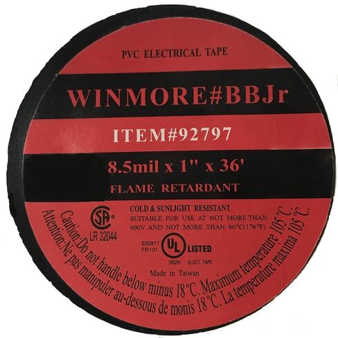 YESY Winmore #BBJr Item # 92797 8.5 مل × 1 بوصة × 36 بوصة شريط مثبطات اللهب، شريط كهربائي من البولي فينيل كلوريد in Saudi Arabia