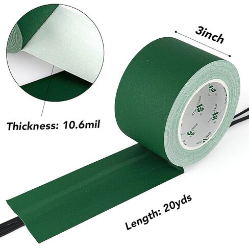 BOMEI PACK Dark Green Gaffer Tape, Matte Non-Reflective, 3inch x 20yds No Residue Hand Tear Self-Adhesive Tape for Labeling, Cable, Stage, Photo Studio, Painters and Duct Repair, 1 Pack in Saudi Arabia