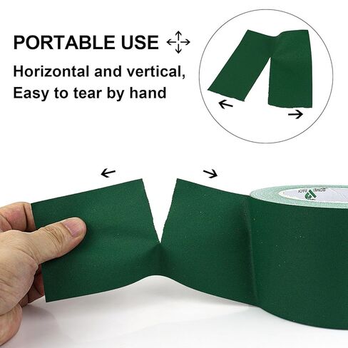 BOMEI PACK Dark Green Gaffer Tape, Matte Non-Reflective, 3inch x 20yds No Residue Hand Tear Self-Adhesive Tape for Labeling, Cable, Stage, Photo Studio, Painters and Duct Repair, 1 Pack in Saudi Arabia