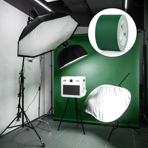 BOMEI PACK Dark Green Gaffer Tape, Matte Non-Reflective, 3inch x 20yds No Residue Hand Tear Self-Adhesive Tape for Labeling, Cable, Stage, Photo Studio, Painters and Duct Repair, 1 Pack in Saudi Arabia