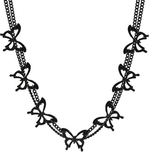 Gothic Moon and Star Choker Necklace, Y2k Black Bead Necklace, Goth Punk Y2k Accessories for Women in Kuwait
