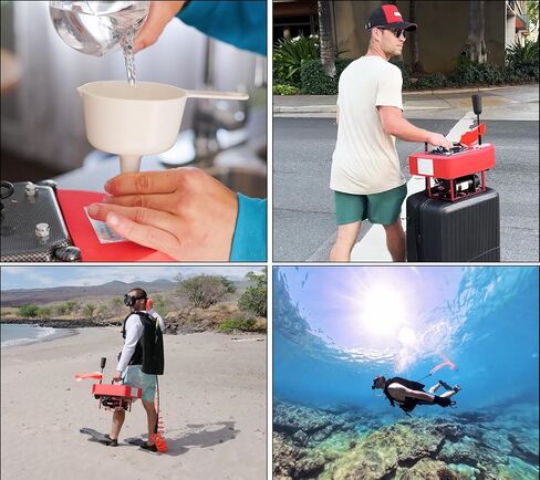 AQUAROBO 819 جهاز تهوية للغوص بدون خزان نظام غوص (S6/S7/S9/S77) ضاغط سكوبا محمول يعمل بالبطارية للتنفس تحت الماء in Kuwait