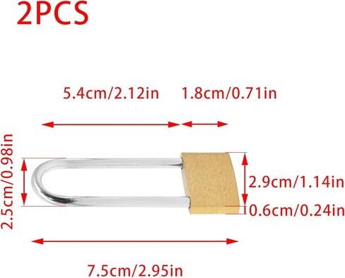 YUYUDEHM 2 PCS Solid Brass Padlock with Key, Long Shackle Locks, Gym Locker Locks in Saudi Arabia