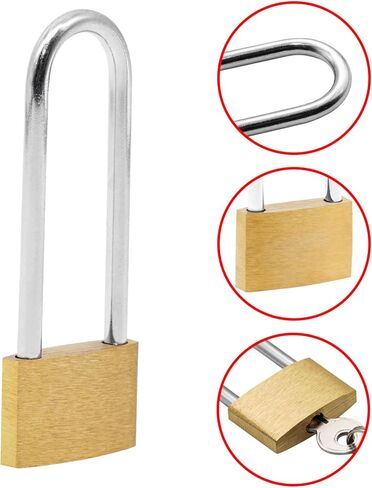 YUYUDEHM 2 PCS Solid Brass Padlock with Key, Long Shackle Locks, Gym Locker Locks in Saudi Arabia