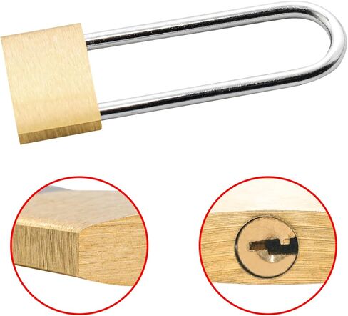 YUYUDEHM 2 PCS Solid Brass Padlock with Key, Long Shackle Locks, Gym Locker Locks in Saudi Arabia