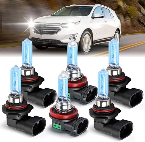 SHENKENUO Fit For Impala (2006-2013) H9+H11 High/Low Beam Ultra - High Performance Halogen Headlight Bulbs Combo,Plug-n-Play,Pack of 4 in Saudi Arabia