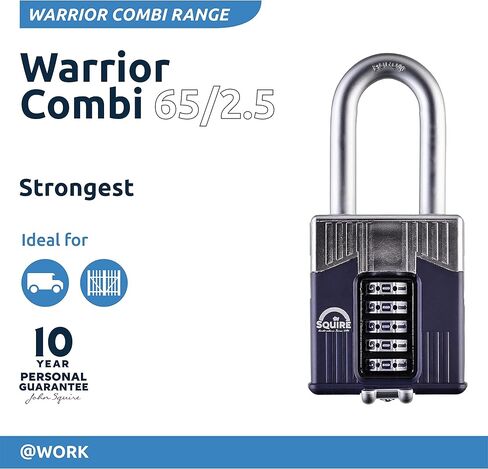 Henry Squire Warrior 5 Wheel Long Shackle Combination Padlock, 65 mm (Length), Blue in Saudi Arabia