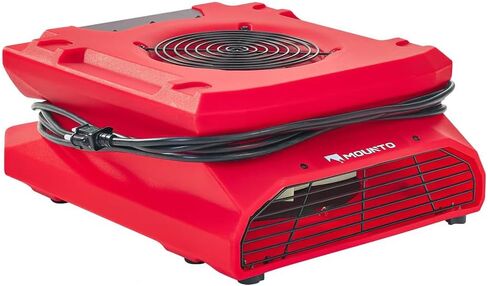 MOUNTO 1/4hp 1200cfm مجفف سجاد محرك هواء منخفض المستوى، مروحة أرضية بسرعتين مع منفذ GFCI مزدوج، قابل للتكديس، منفاخ محرك هواء خفيف الوزن - مثالي لاستعادة أضرار المياه، والبناء، والتنظيف in Kuwait