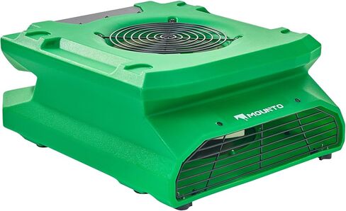 MOUNTO 1/4hp 1200cfm مجفف سجاد محرك هواء منخفض المستوى، مروحة أرضية بسرعتين مع منفذ GFCI مزدوج، قابل للتكديس، منفاخ محرك هواء خفيف الوزن - مثالي لاستعادة أضرار المياه، والبناء، والتنظيف in Kuwait