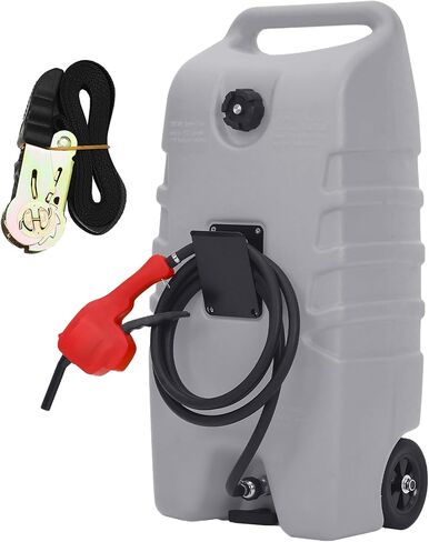 Garvee 15 Gallon Gas Can, Fuel Caddy with Pump, Fuel Transfer Tanks with 10 FT Delivery Hose Diesel Fuel Can for Cars, Lawn Mowers, Boats,Medium, Yellow in Kuwait