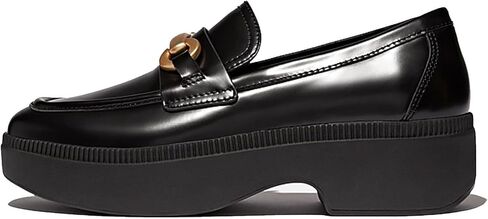 FitFlop Women's F-luma Chunky-Snaffle Box-Leather Demi-Wedge Loafers in Saudi Arabia