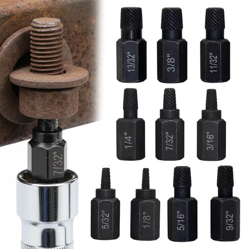 10PCS Screw Extractor Set for Broken Bolts and Screws, Hex Shank Damaged Screw Remover, Professional Bolt Removal Tool Kit in Saudi Arabia