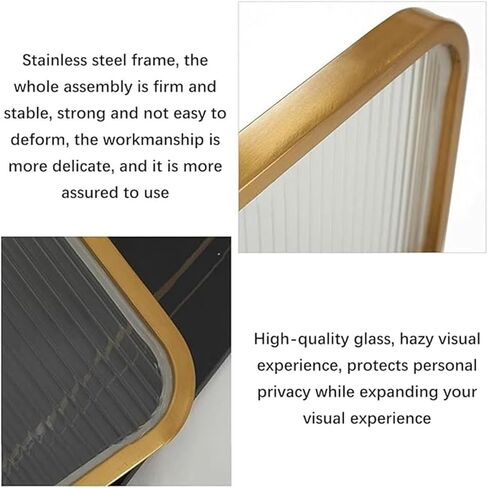 Stainless Steel Translucent Glass Divider Panel for Dining Areas Countertop Partition Fence Semi Privacy Screen, Black-50x100cm in Saudi Arabia