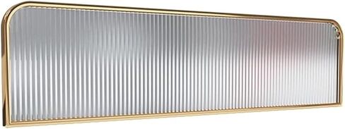 Stainless Steel Translucent Glass Divider Panel for Dining Areas Countertop Partition Fence Semi Privacy Screen, Black-50x100cm in Saudi Arabia