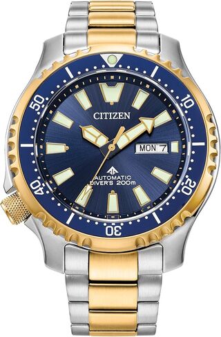 Citizen Men's Eco-Drive Promaster Dive Fugu Automatic Stainless Steel Watch, Luminous, ISO Compliant, Silver/Green Dial in Saudi Arabia