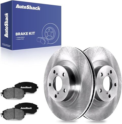 AutoShack Front Brake Kit Replacement for Subaru Forester Outback AWD Drilled & Slotted E-Coated Disc Brake Rotors Black Ceramic Brakes Pads 11.56" 293.5 mm SCD1539-PR41409RL in Kuwait