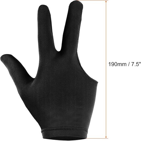 3 Fingers Pool Gloves, 3 Pack Billiard Gloves Left & Right Hand Show Gloves Pool Cue Glove for Shooter Carom Pool Snooker Cue Sport, Black in Saudi Arabia