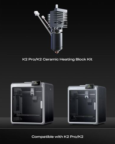 Creality K2 Pro/K2 Ceramic Heating Block Kit, with Extra 1PCS 0.4MM Quick-swap Nozzle, All-Metal Integrated Hotend for K2, K2 Pro 3D Printer, Supports 350°C High Temperature in Saudi Arabia