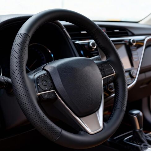 غطاء عجلة القيادة لتويوتا تاكوما كامري RAV4 Corolla Highlander Avalon Sienna Tundra Accessories 2025 1983-2025 تنفس الجلود المتميزة ، عجلات التوجيه المضادة للانزلاق. in Saudi Arabia