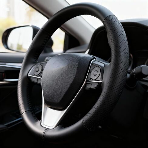 غطاء عجلة القيادة لتويوتا تاكوما كامري RAV4 Corolla Highlander Avalon Sienna Tundra Accessories 2025 1983-2025 تنفس الجلود المتميزة ، عجلات التوجيه المضادة للانزلاق. in Saudi Arabia