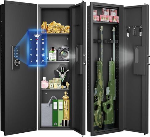 53.15 "جدار آمن بين الأزرار ، مسدس الجدار المخفي البيومترية آمنة مع لوحة المفاتيح الرقمية اللمس ＆ قفل بصمة ، خزانة الأسلحة للبنادق والمسدسات مع المنبه المزدوج ＆ وضع الصوت in Saudi Arabia