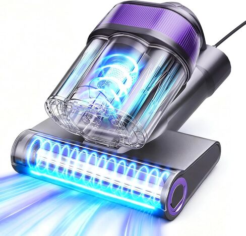 مكنسة كهربائية للمرتبة بشاشة عرض LED، مكنسة كهربائية للسرير 18 كيلو باسكال مع ضوء 253.7 نانومتر للأشعة فوق البنفسجية، وفلتر HEPA والموجات فوق الصوتية، حرارة 149 درجة فهرنهايت، مكانس يدوية متعددة الاستخدامات بثلاثة أكواب لأريكة السرير والسجاد وشعر الحيوانا in Kuwait
