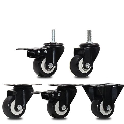 4pcs 2 Inch 50mm Heavy Duty 180kg Black Swivel Castor Wheels Trolley Furniture Caster Rubber(A2) in Saudi Arabia