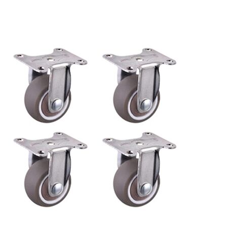 4 قطع من عجلات الأثاث، عجلة دوارة من المطاط الناعم، عجلة دوارة فضية (أحمر) in Kuwait