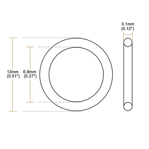 Nitrile Rubber O-Rings 13mm OD 6.8mm ID 3.1mm Width, Metric Sealing Gasket, Pack of 10 in Saudi Arabia