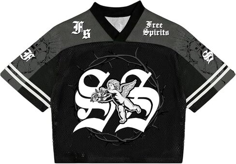 SOLY HUX Men's Y2k Jersey Shirts Number Graphic Tees V Neck Half Sleeve Baggy T Shirt Summer Tops Streetwear in Saudi Arabia