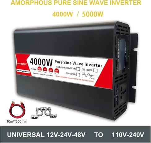 RSWMAHGEZ Pure Sine Wave Inverter 12v 220v 4000W 5000W DC 12V 24V 48V to AC 220V Converter Solar Car Power Transformer LED(5000W,12V-110-120V 60HZ) in Saudi Arabia