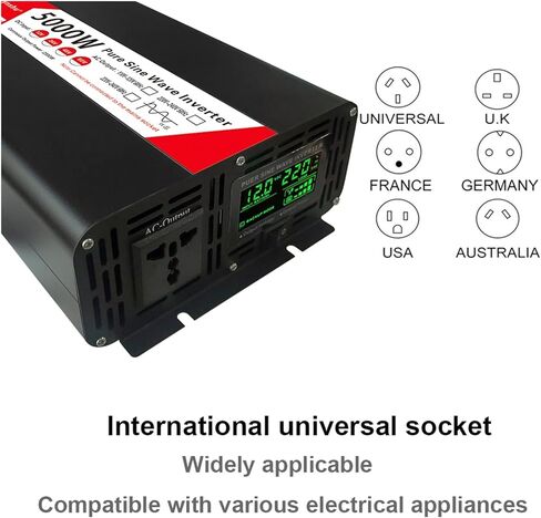 RSWMAHGEZ Pure Sine Wave Inverter 12v 220v 4000W 5000W DC 12V 24V 48V to AC 220V Converter Solar Car Power Transformer LED(5000W,48V-220-240V 60HZ) in Saudi Arabia