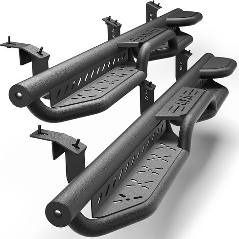 خطوات جانبية الجري مع خطوتين مرتفعة ، متوافقة مع 2010-2024 Toyota 4runner Crew Cab (4 أبواب فقط) ، قضبان nerf سوداء مطلية بالمسحوق in Kuwait
