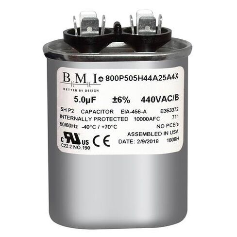 Carrier P291-0504 - 5 uF MFD x 440 VAC مكثف بديل بيضاوي، صنع في الولايات المتحدة الأمريكية in Saudi Arabia