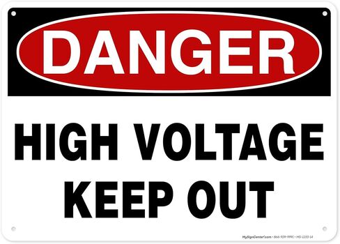 Danger High Voltage Keep out Sign, 10x14 Inches, Rust Free .040 Aluminum, Fade Resistant, Made in USA by My Sign Center in Saudi Arabia