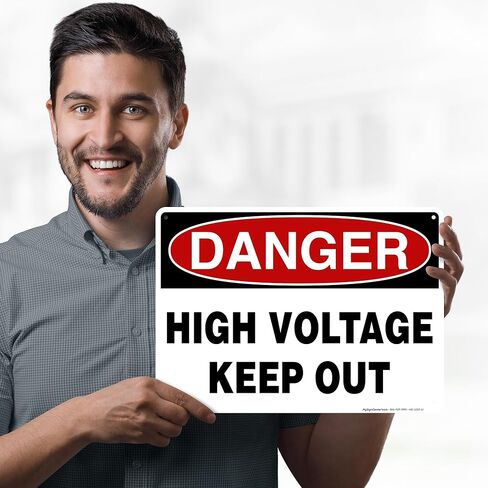 Danger High Voltage Keep out Sign, 10x14 Inches, Rust Free .040 Aluminum, Fade Resistant, Made in USA by My Sign Center in Saudi Arabia