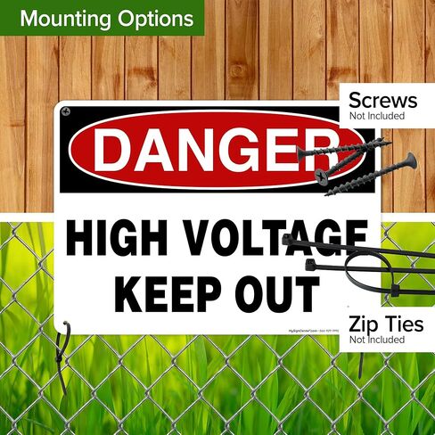 Danger High Voltage Keep out Sign, 10x14 Inches, Rust Free .040 Aluminum, Fade Resistant, Made in USA by My Sign Center in Saudi Arabia