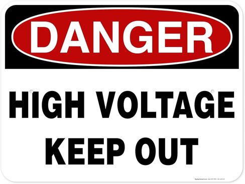 Danger High Voltage Keep out Sign, 10x14 Inches, Rust Free .040 Aluminum, Fade Resistant, Made in USA by My Sign Center in Saudi Arabia