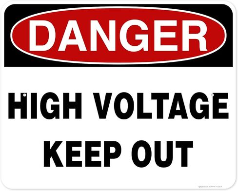 Danger High Voltage Keep out Sign, 10x14 Inches, Rust Free .040 Aluminum, Fade Resistant, Made in USA by My Sign Center in Saudi Arabia