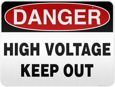 Danger High Voltage Keep out Sign, 10x14 Inches, Rust Free .040 Aluminum, Fade Resistant, Made in USA by My Sign Center in Saudi Arabia